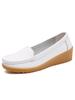 Women Shoes New Leather Flat Shoes Slip On Women Loafers With Wedge Heels Casual Flats  Mujeres Moccasins Female