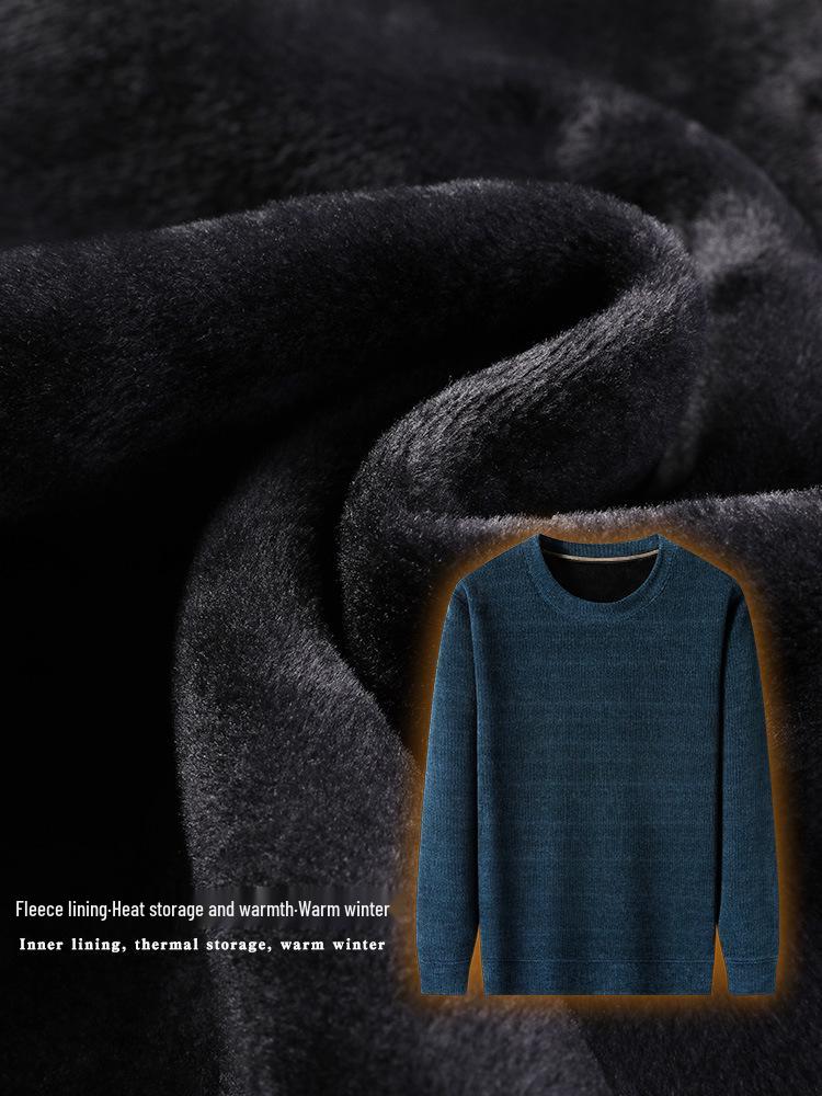 Men's Chenille Velvet-Lined Warm Sweater for Dad and Grandpa – Autumn/Winter