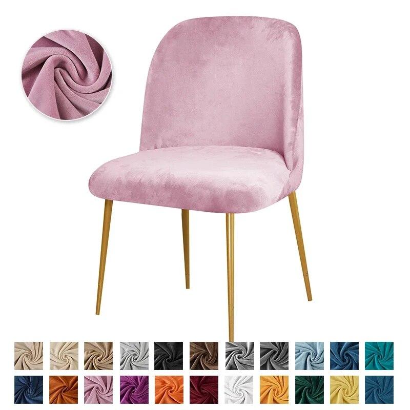 1/2/4/6 Pc Velvet Duckbill Makeup Chair Covers Round Bottom Stool Accent Low Back Dinning Office Chair Slipcover  Seat Cover
