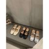 Silver Flat-bottomed Bag Head Half Slippers Outer Wear 2025 Summer New Mother Mary Jane Muller Women Sandals Single Shoes