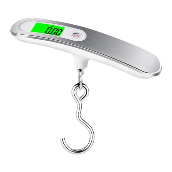 50KG Portable Electronic Scale with Hanging Hook LCD Display Rechargeable Handheld Travel Suitcase Luggage Digital Weight Scale Weigher Steelyard