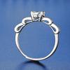 925 Sterling Silver Moissanite Love Ring, PT950 White Gold Plated, Colorfast Luxury Women's Band