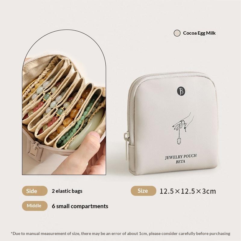 6-Layer Jewelry Storage Bag, Pu Jewelry Pouch Bags For Watch Bracelet Rings Earring Crystal, Portable Travel Jewelry Case