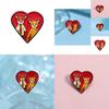 Whimsical Fox Heart Badge Colorful Cartoon Geometric Brooch Fun Cute Accessory For Couples And Friends