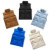Men's And Women's Casual Solid Color Sleeveless Zipper Vest Men's Stand-up Collar Hooded With Cotton Warm Waistcoat