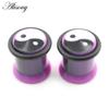Alisouy 2 Stück 10 mm Tai Chi Yin-Yang Acryl Taper Ohr Tunnel Plugs Flesh Flared Expander Keil Messgeräte Piercing Körperschmuck