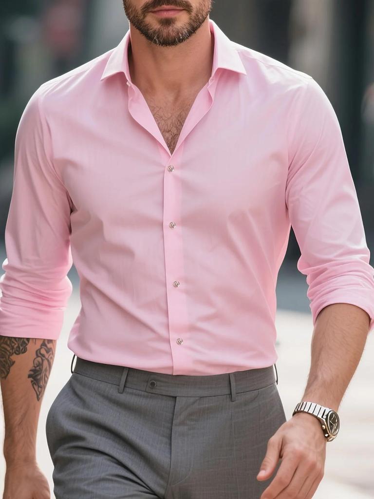 Bolubao New Men Shirts Fashion Long Sleeve Casual Solid Color Elastic Male Wedding Dress Shirt