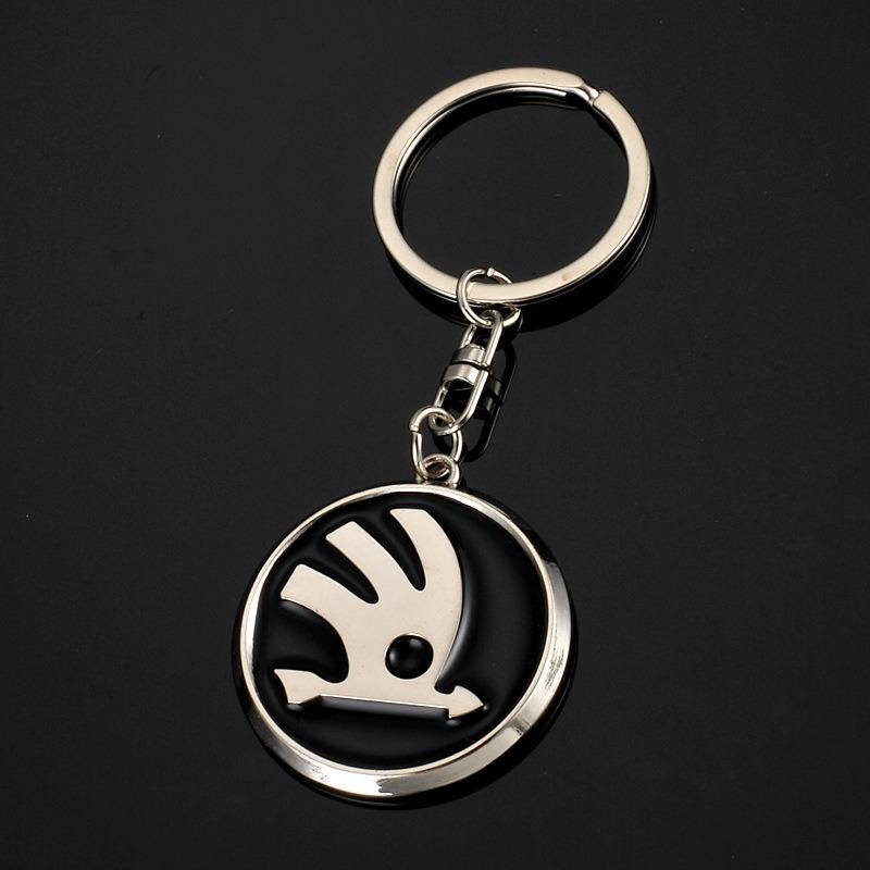 Creativity 3D R Style Metal Car Key Ring Sports Key Chain for Skoda Superb Octavia 2 Fabia Rapid S Logo A7 KAMIQ Accessories hkpx25