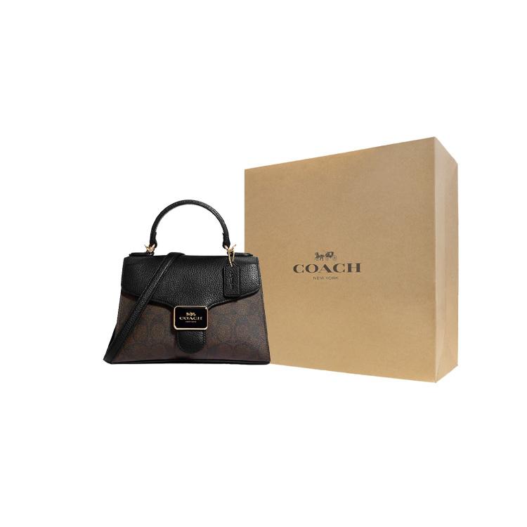 New COACH Pepper Coated Canvas With Leather Handbag, Shoulder Bag, Crossbody Bag Trumpets Women's C7226-IMAA8