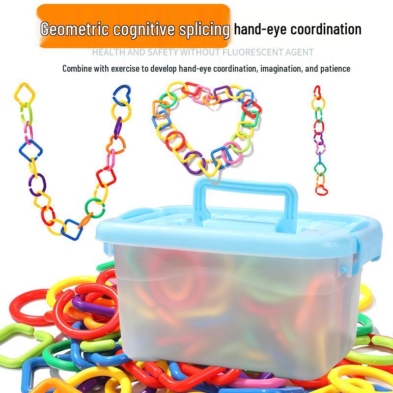 Educational Geometric Building Block Necklace Toy for Kids