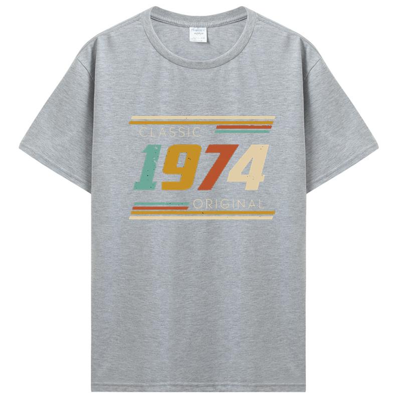 Old Vintage 1974 Birthday Men Women T-Shirt Wife Husband B-Day Presents Sayings Quote Graphic Clothing Oversized Tshirt