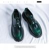 2024 Men's Chunky Patent Leather Lace-up Loafers: Stylish Big Head, Thick Sole for Hairstylists