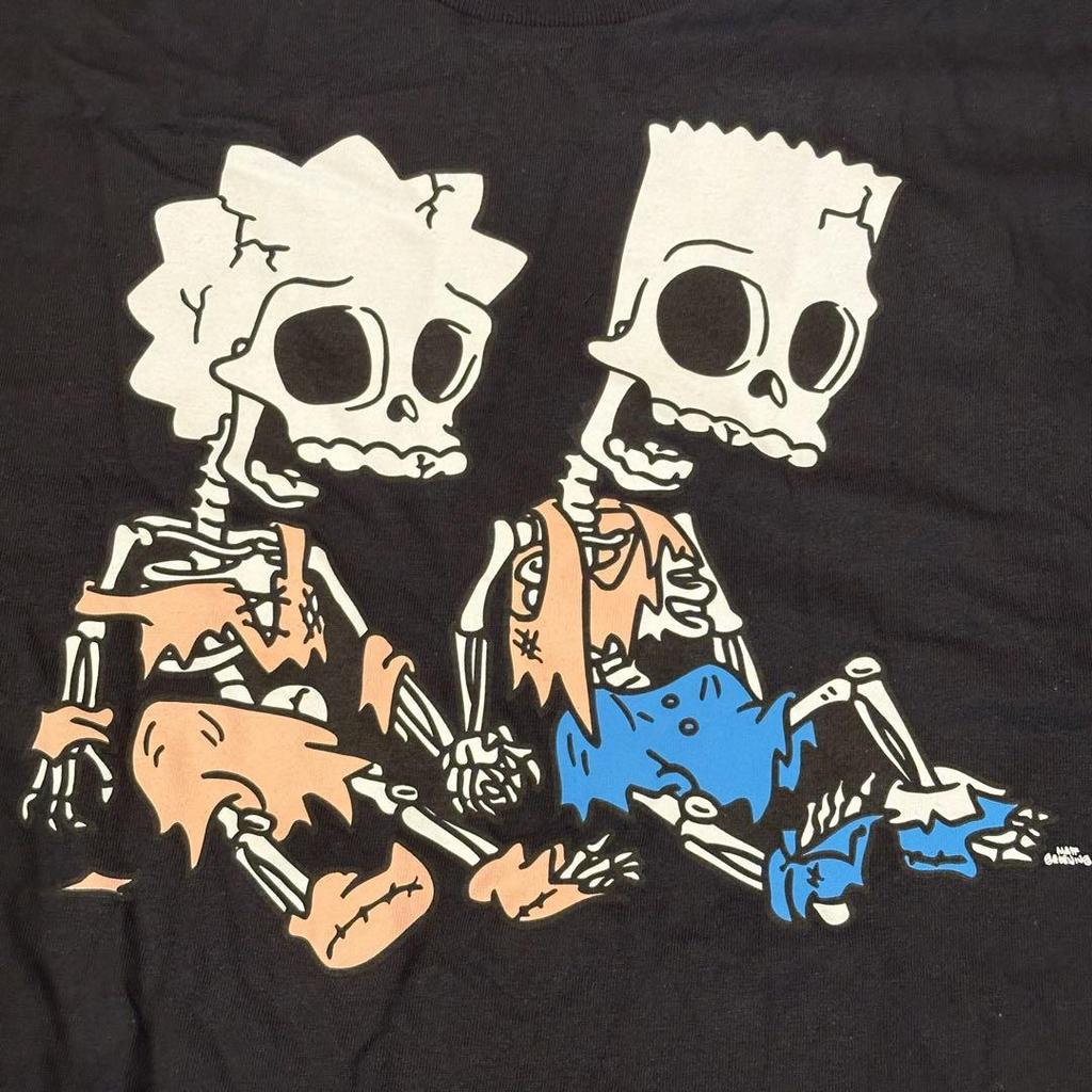 [USED] The Simpsons Halloween Skull T-Shirt, Size L, Black