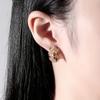 Oval Shape Colorful Zircon Earring Copper Gilding Ear Drop Simple Ear Jewelry  Women