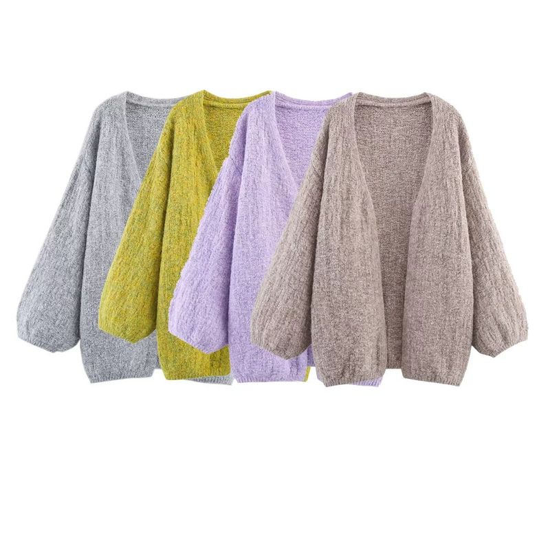 Za New Arrival Women's Clothing ZR Fashion Style Export Fashion Stylish Loose Easiest for Match Casual Without Buckle Knitting Outwear