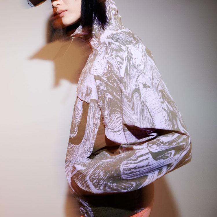 Adidas X Stella McCartney TrueCasuals Woven All-Over Print Loose-Fitting Track Jacket Women Outerwear Pink Purple IB5095