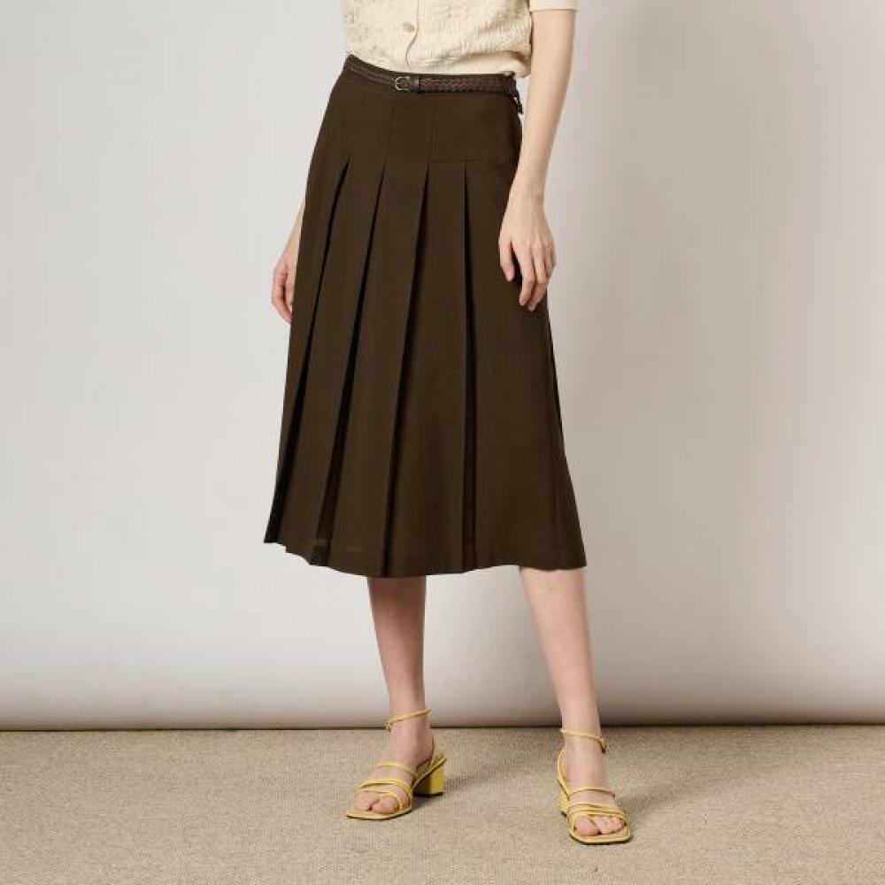 Bcbg Solid Pleated Skirt B4m4s220