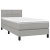 3140009 vidaXL Divan Bed with Mattress Light Grey 80x200 Cm Fabric