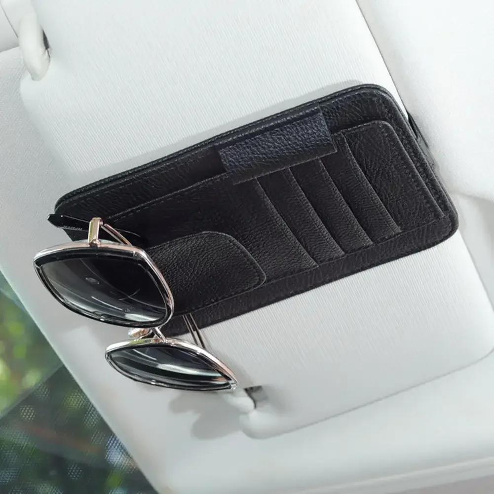 Car Document Storage Pouch Pen Holde Accessories Car Sun Visor Organizer Multi-Pocket Auto Interior Accessories Pocket Organizer