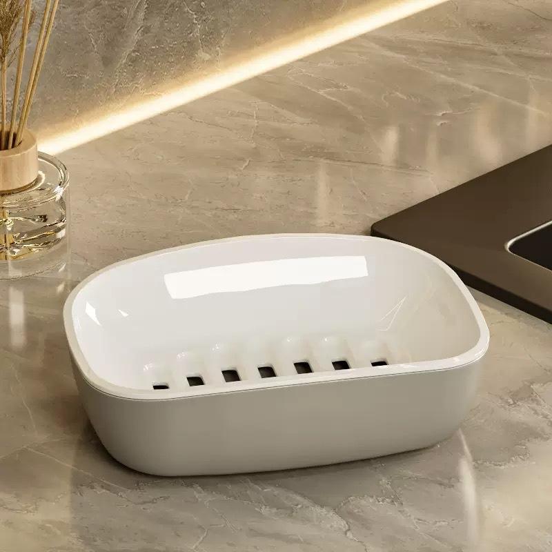 Double Layer Plastic Soap Holder Self Draining Waterproof Soap Dish for Bathroom Kitchen Sink Shower Use 1