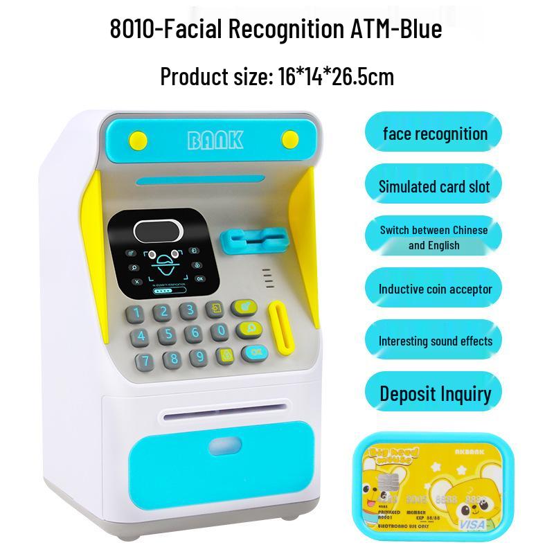Детский банкомат с распознаванием лиц: Интерактивный сейф для денег с паролем и развивающая игрушка