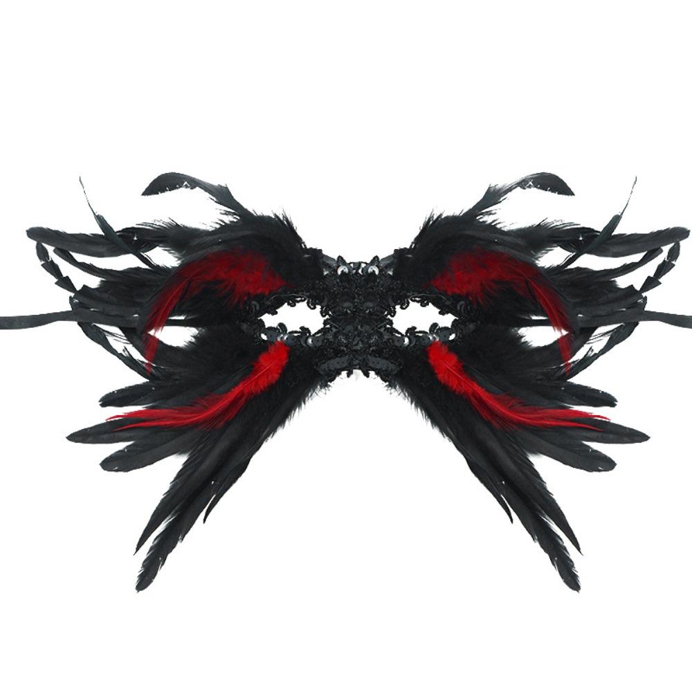 Cosplay Halloween Eye Mask Large Horn Gothic Mask Halloween Feather Masks  Halloween Carnival