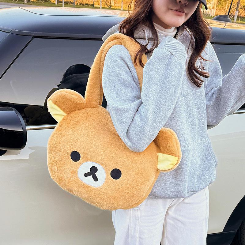 Herbst/Winter 2025 Cartoon Bär Plüsch Tragetasche & Umhängetasche