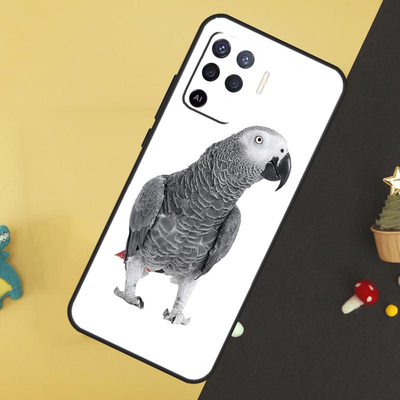 African Grey Parrot Case For Oppo A96 A76 A16 A17 A57 A60 A40 A80 A18 A38 A58 A78 A98 A15 A54 A74 A94 A6 A5 Pro