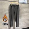Autumn and winter new men's pants business casual men's straight slim pants long pants versatile solid color blue men's clothing