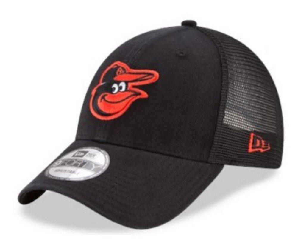 Baltimore Orioles New Era Trucker 9FORTY Adjustable Snapback Hat in Black чёрный