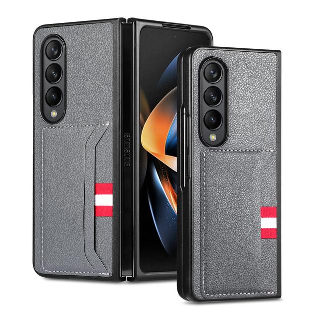 Anti-Fall-Schutzhülle mit stoßfestem Kartensteckplatz für Samsung Galaxy Z Fold 4 Fold3 Fold4 Fold 3 2 Fold2 Luxus-Lederschutzhüllen