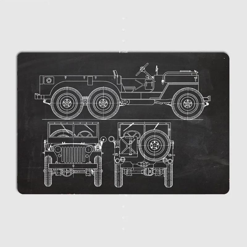 Jeep Willys MB Vintage Off Road Classic Vehicle Metal Tin Sign Truck Indoor and Outdoor Home Bar Coffee Kitchen Wall Decoration
