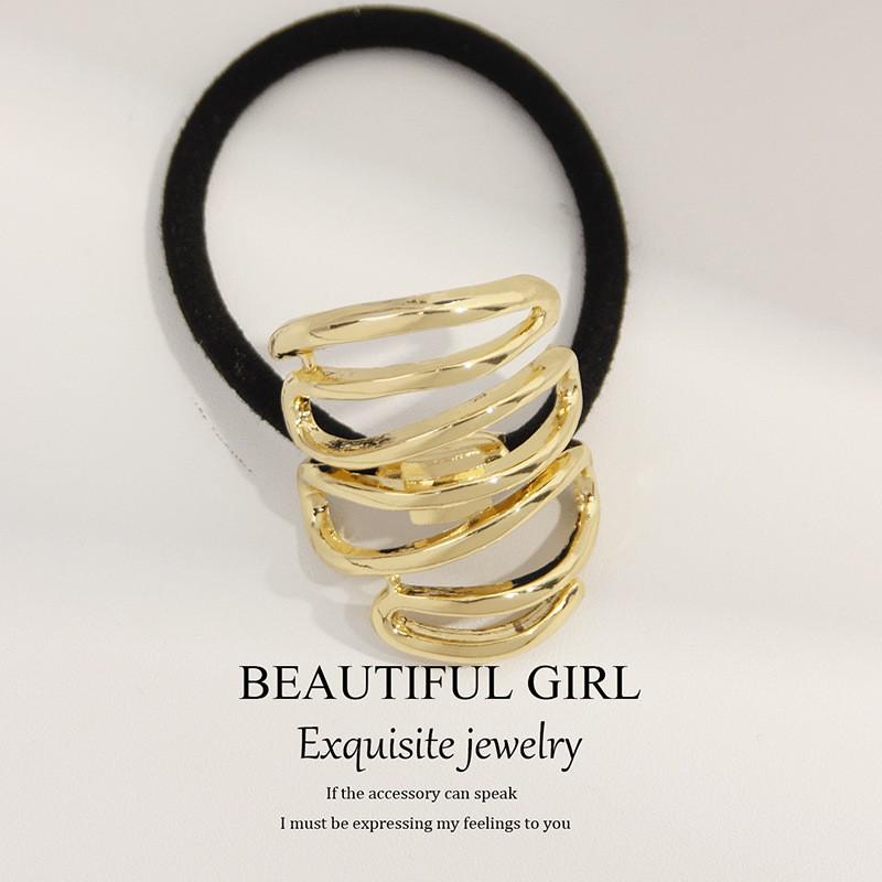 Minimalist Metal Hair Ring - New Korean Style High-End Ponytail Tie Rubber Band.