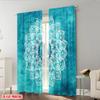 Plane Printing Print Curtains Turquoise Mandala Versatile Fabric Without Rod All Bedroom Living Room Curtain Made Of Polyester Washable Sitting Ready