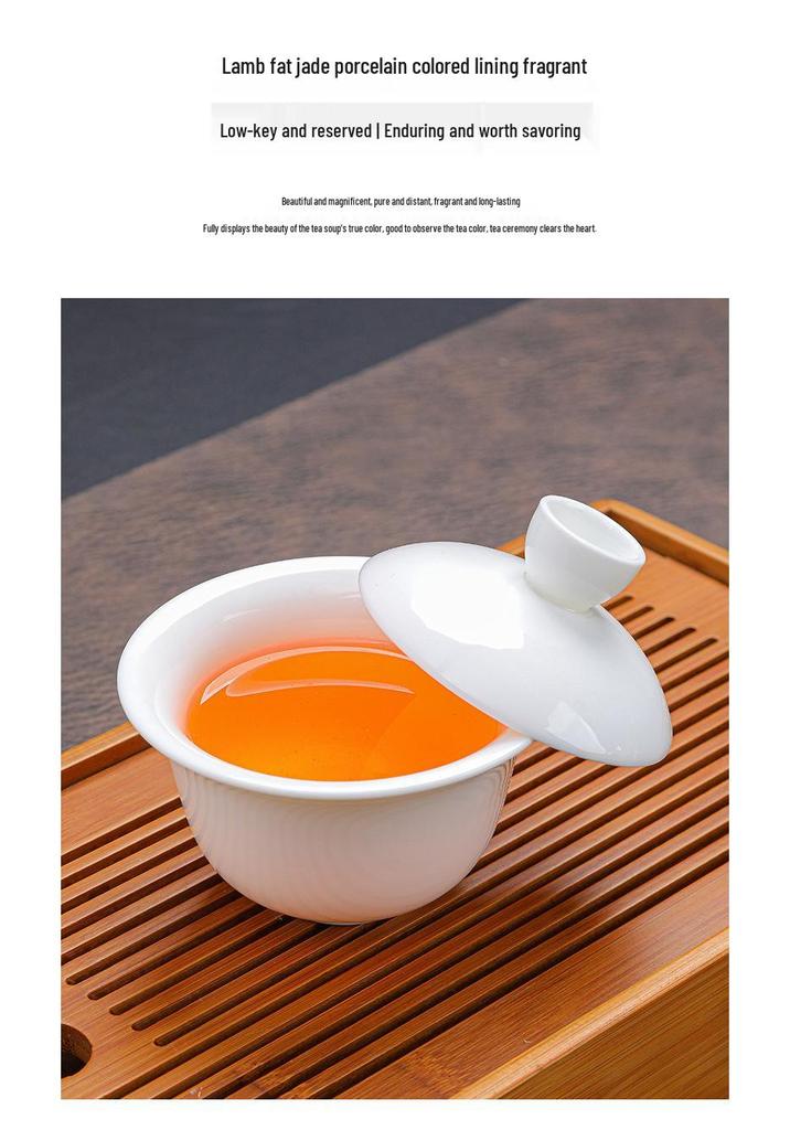 Jade White Porcelain Gongfu Tea Set: Elegant Gift for Anniversaries and Business Events