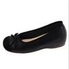 2025Women's Fashion Flat Shoes Fall New Square Head Shallow Mouth Butterfly Knot Soft Sole Non-slip Low Top Shoes