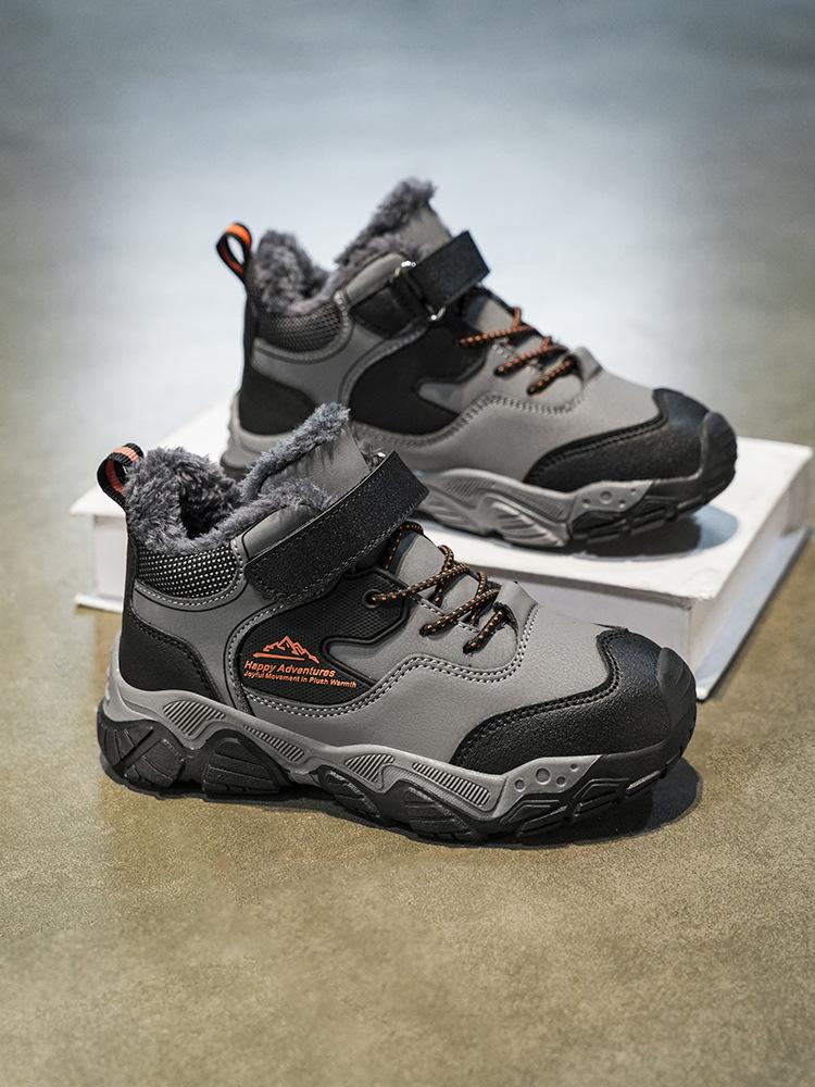 

Зимние бархатные хлопковые ботинки 2025 зимние теплые нескользящие уличные сноубутсы 35 темно-серого