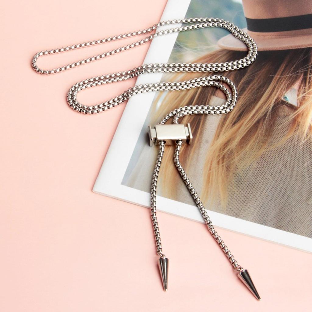 Sexy Bolo Krawattenkette für Damen Mädchen Coole Schmuckkette Lariat mit Würfel Chokern Körperschmuck Sommer