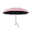 Cute Three-Fold Duck Head Umbrella: Cartoon Design, Wooden Handle, Solid Color for Rain or Shine.