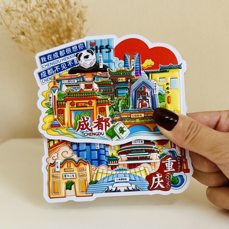 Popular Chinese city Locker Magnet 3d cartoon Refrigerator Magnet Resin Fridge Magnet for Kitchen Decoration