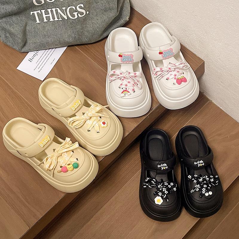 Platform Women's Shoes New Spring and Autumn One-pedal Single Shoes Ugly Cute Doudou Shoes