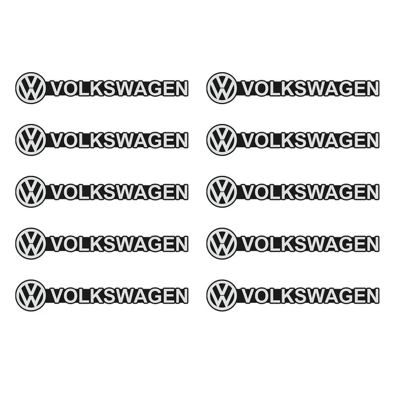 For VW 4pcs/10pcs 3D Aluminum Speaker Stereo Speaker Badge Emblem Sticker For Volkswagen VW GTI Golf Tiguan Jetta Transporter