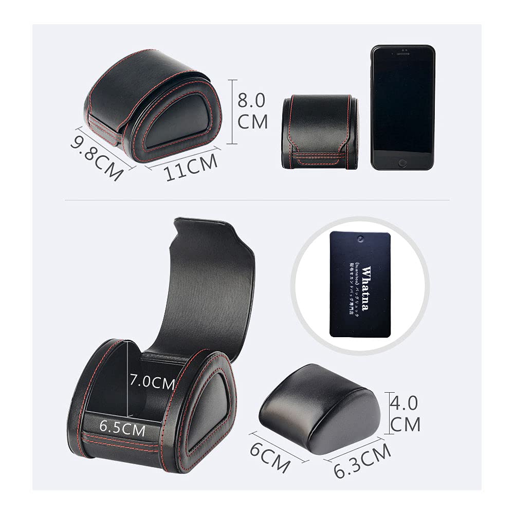 Whatna Genuine Leather Watch Storage Box for Interior Thick Waterproof and Perfect for Business and Carrying Your Brown and Black Case, 1-Watch Use,