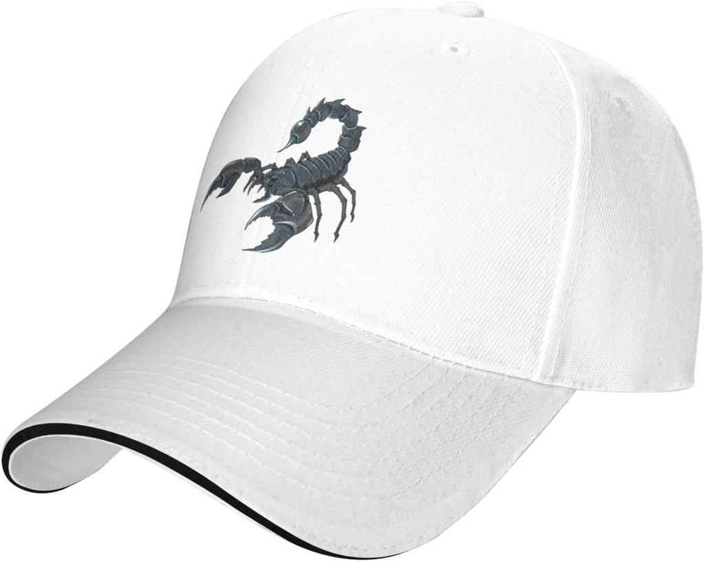 Scorpion Black Graphic Baseball Cap Adjustable Unisex Polyester Casual Sun Hat