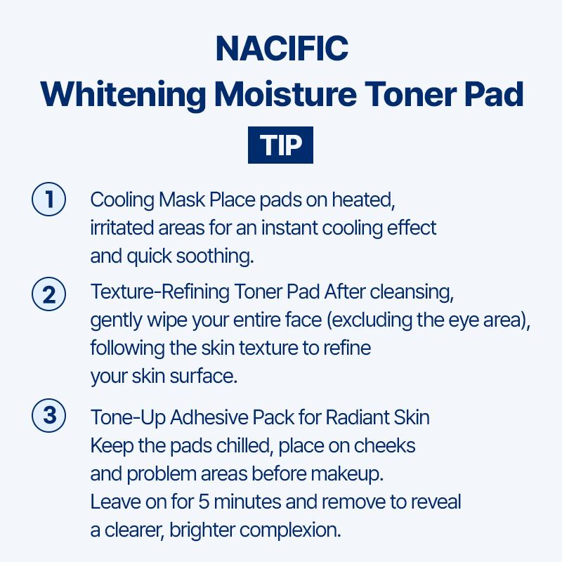 NACIFIC Coffret de démarrage blanchissant – Tampon tonique + Essence + Crème  (Kit éclaircissant en 3 étapes)