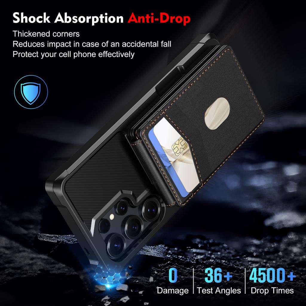 2 in 1 Detachable Card Holder Magnetic Leather Phone Case For Samsung S26 Ultra S25 S24 Plus S23 S22 kickstand Shockproof Cover