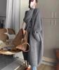 Korean High Neck Women's Knit Cardigan Sweater - Single Breasted, Solid Color, Long Sleeve, Autumn Winter Long Coat
