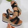 Fashion Summer Women's Sandals New Wedge Heeled Sandals Women 2025 Chunky Platform Women Shoes Fashion Ankle Buckle Thick Sole Sandalias