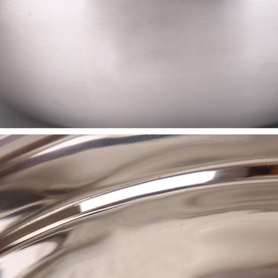 Stainless Steel Pot Thickened Anti-rust Large Deep Anti-drop Anti-scalding Polished Widened Edge Smooth One-piece Molding Home Canteen Party