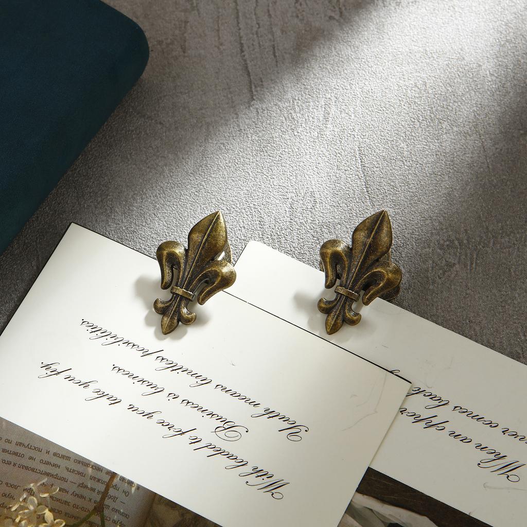 2PCS Metal Iris Shaped Binder Clips Bill Binder Clip Foldback Notes Letter File Paper Clip Binding Securing Clip Stationery